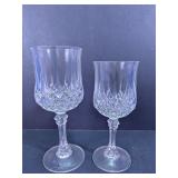 Diamond Pattern Stemmed Wine Glasses