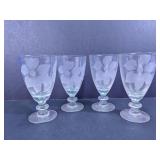 Frosted Floral Wine Goblets