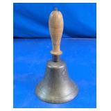Vintage Metal Hand Bell with Wood Handle