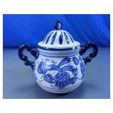 Blue Floral Lidded Container