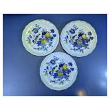 Blue Bird Glass Dinner Plates