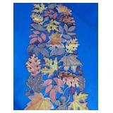 Embroidered Fall Leaves Table Runner