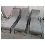 Mesh Sling Patio Chaise Lounge Chairs Trio
