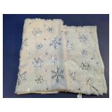 White Faux Fur Sequin Snowflake Textile