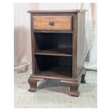 Vintage Wooden Nightstand w/Open Shelves