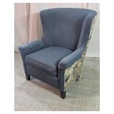 Smith Brothers Blue Wingback Chair w/Accent