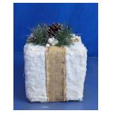 Faux Fur Christmas Gift Box Tabletop Decor