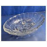 Pressed Glass Fruit Pattern Bowl