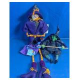 Vintage Sitting Halloween Witch Dolls Lot