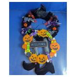 Witch Hanging Wreath & Welcome Sign Halloween Lot