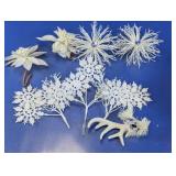 Winter Floral and Snowflake Ornament Assortment