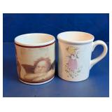 Vtg. Ceramic Cherub & Precious Moments Mug Duo