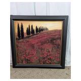 Framed Tuscan Poppy Field Canvas Art Print