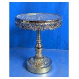 Vintage Chrome Lace Pedestal Cake Stand