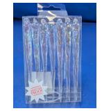 Iridescent Icicle Christmas Ornaments Set