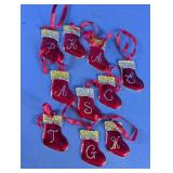 Red & White Initial Christmas Ornaments
