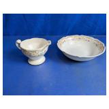 Floral Serving Bowl and Gravy Boat Set