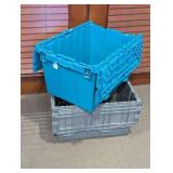Plastic Attached Lid Storage Totes