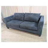 Modern Blue Textured Fabric 76-Inch Sofa