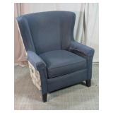 Smith Brothers Blue Wingback Chair w/Accent