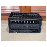 Black Collapsible Plastic Storage Crate