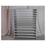 Vintage Large White Wooden Display Shelf
