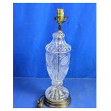 Vintage Crystal & Brass Table Lamp Base