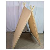 Solid Peach Fabric Wooden A-Frame Play Tent