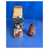 Greek Motif Salt Shaker & Ceramic Vase Pair