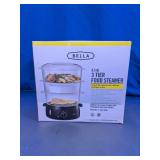 BELLA 9.5 Qt 3-Tier Food Steamer Black