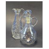 Glass Cruet & Patterned Decanter Lot