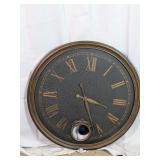 Vintage Large Round Wall Clock w/Pendulum