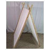 Solid Light Pink Fabric Wooden A-Frame Play Tent