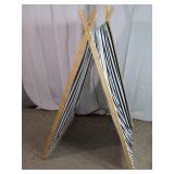 Striped Fabric Wooden A-Frame Play Tent
