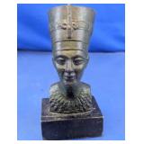 Vintage Queen Nefertiti Metal Bust Statue