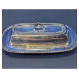 Vintage Silver Plated Covered Butter Dish Set