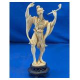 Vintage Chinoiserie Wise Man Resin Figurine