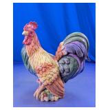 Colorful Rooster Art Glass Figurine