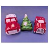 Christmas Truck & Tree Ceramic Salt Pepper Shaker