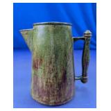 Green Art Glass Pitcher Vase