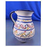 Hand Painted Art Glass Pitcher Vase