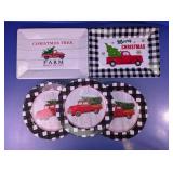 Red Truck Christmas Plates Trays