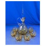 MCM Italian Amber Decanter Set