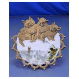 1900 Milk Glass 3 Little Kittens Plate