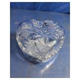 Heart-Shaped Frosted Rose Glass Trinket Dish Set