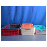 Assorted Plastic Storage Baskets and Tubs Lot