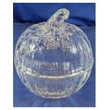 Glass Pumpkin Candy Dish with Lid