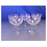 Etched Coupe Glass Set