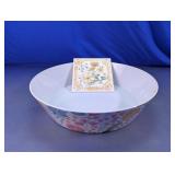 Avon Happiness Floral Serving Bowl & Tile Set