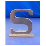 Vintage Metal Letter S Decorative Bookend